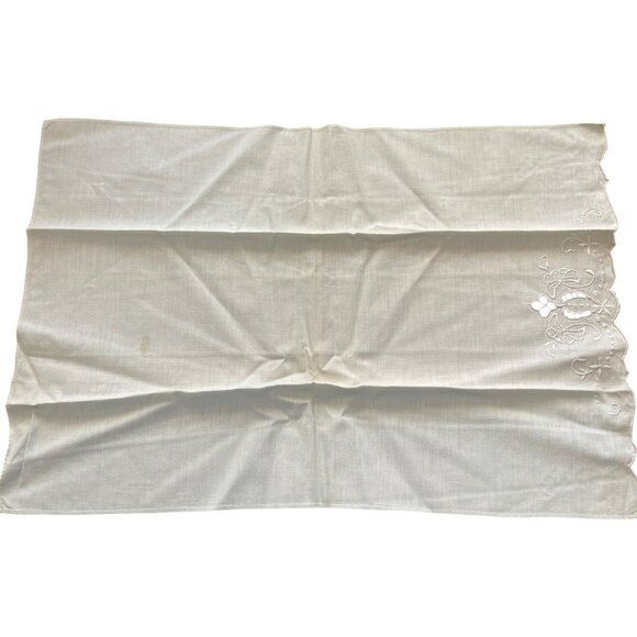 VTG Hand Towel Tea Towel Yellow Green Embroidered READ STAINS - Picture 7 of 11